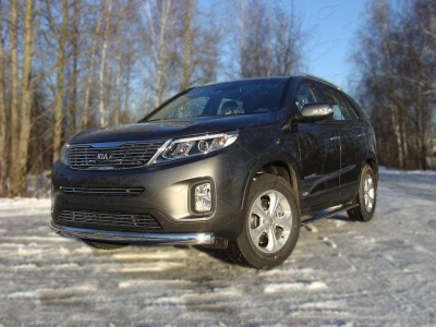 Накладка решётки радиатора верхняя 12 мм ТСС для Kia Sorento 2012-2020