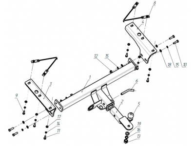 Фаркоп Бизон шар Е съемное крепление под американский квадрат для Acura RDX 2013-2018