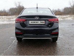 Защита заднего бампера 25 мм для Hyundai Accent № HYUNACC17-22